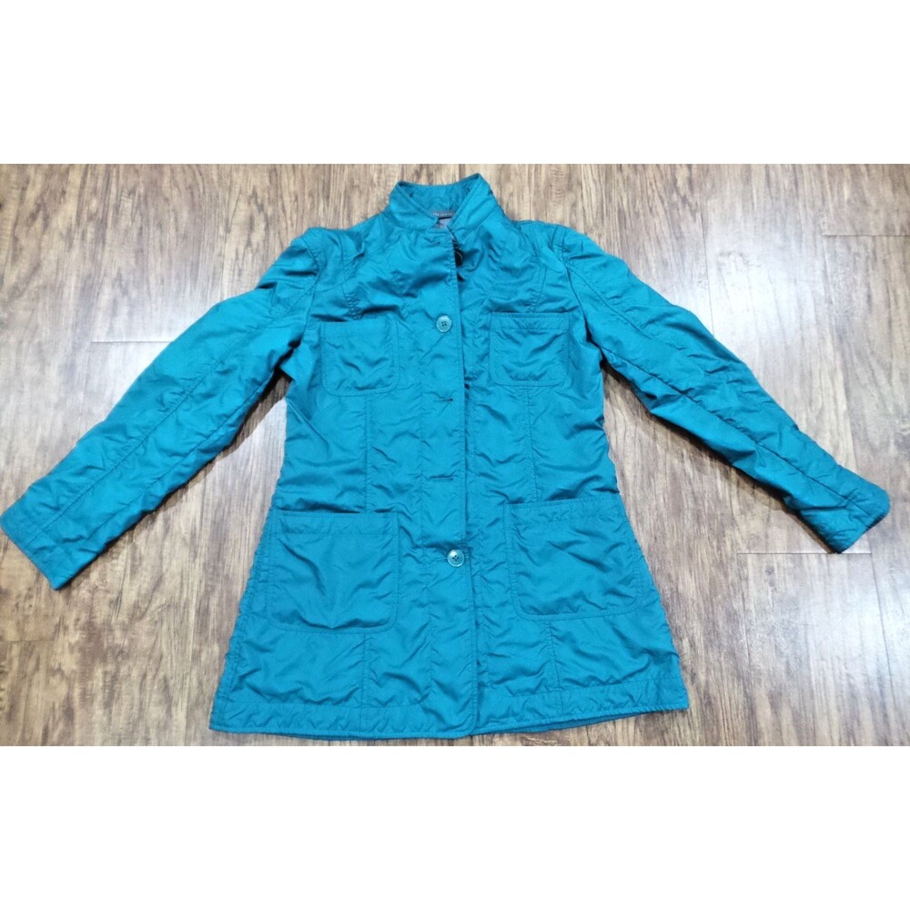 Bernadette Conte Quilted Button Up Lined Rain Jacket Emerald Size 10